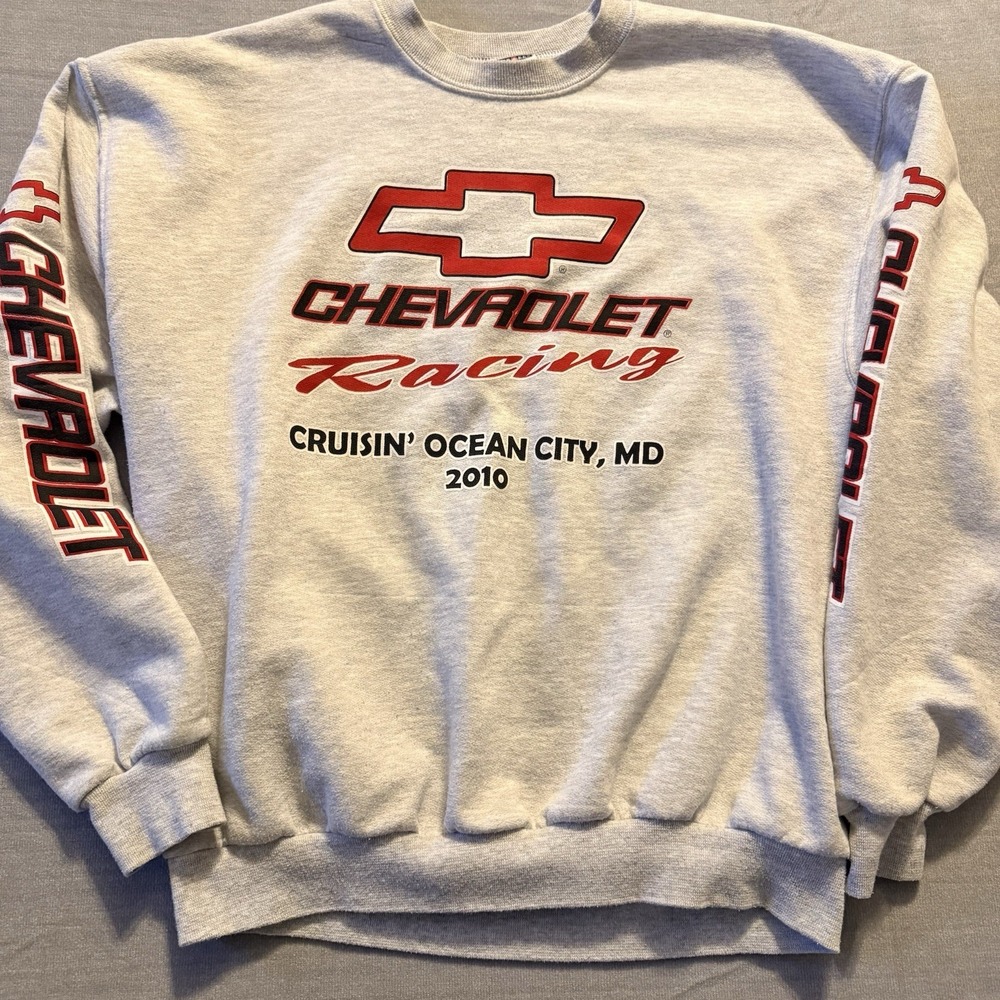 Chevrolet‎ Racing Crewneck Sweatshirt XL Gray Cruisin Ocean City MD 2010